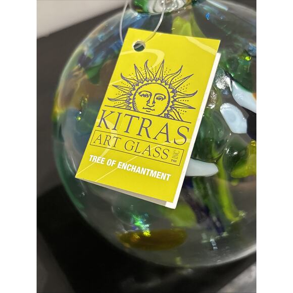 Kitras Art Glass Tree Of Enchantment Large 6” Handmade Hand Blown Orb - Picture 8 of 13